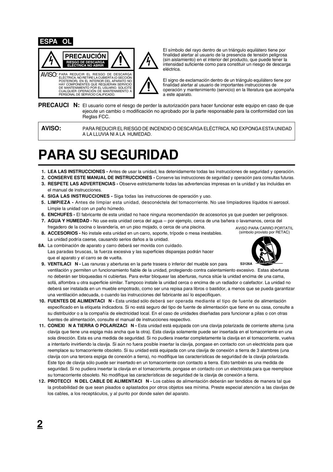 ILO DTV2784 owner manual Para SU Seguridad 