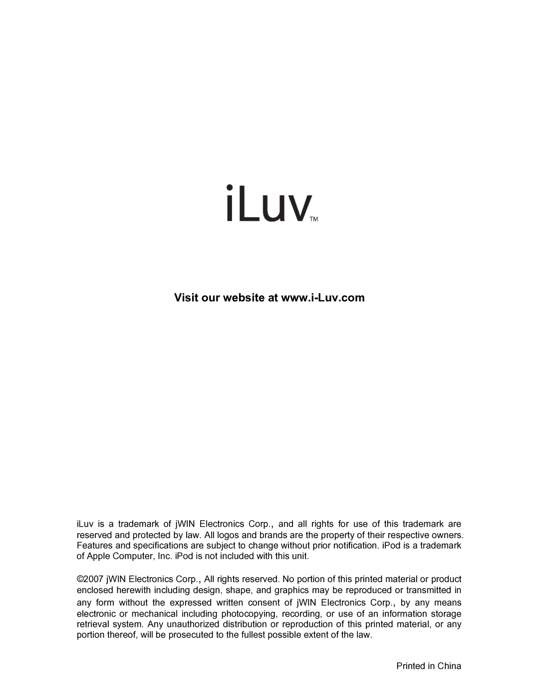 Iluv i1155 instruction manual 