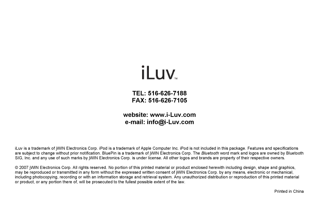 Iluv i199 instruction manual Tel Fax 