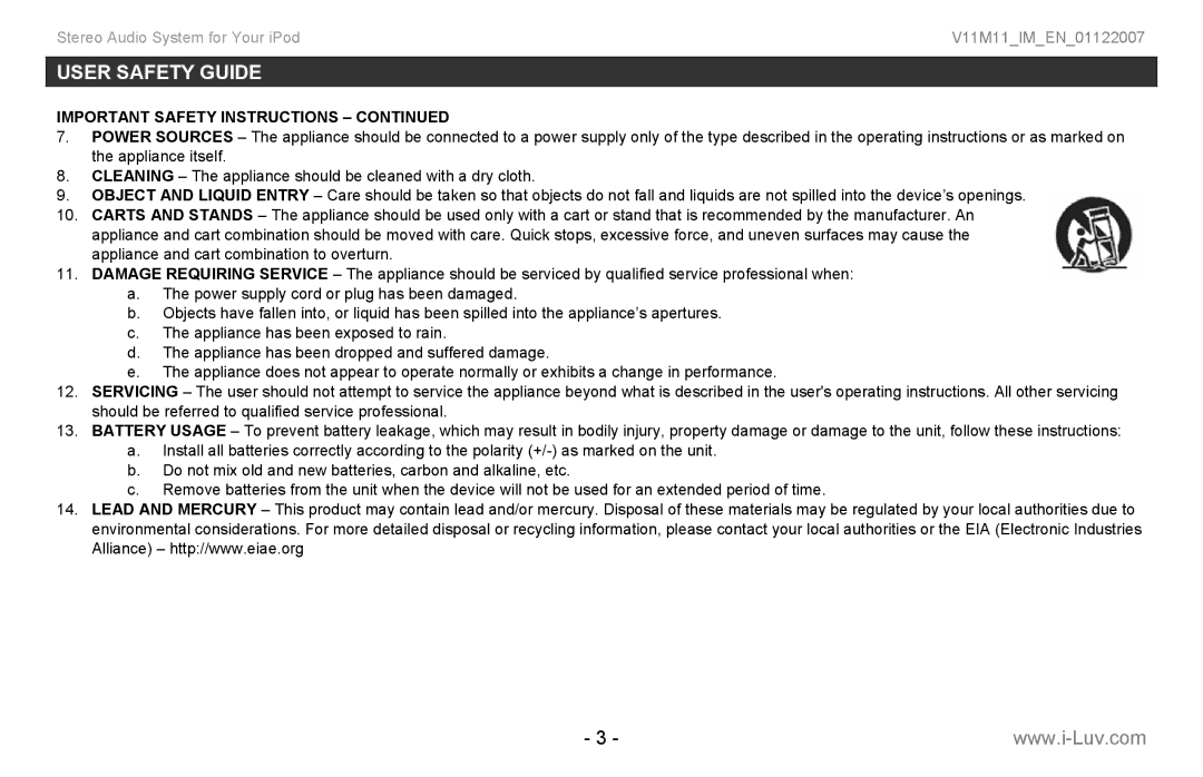 Iluv i199 instruction manual User Safety Guide 