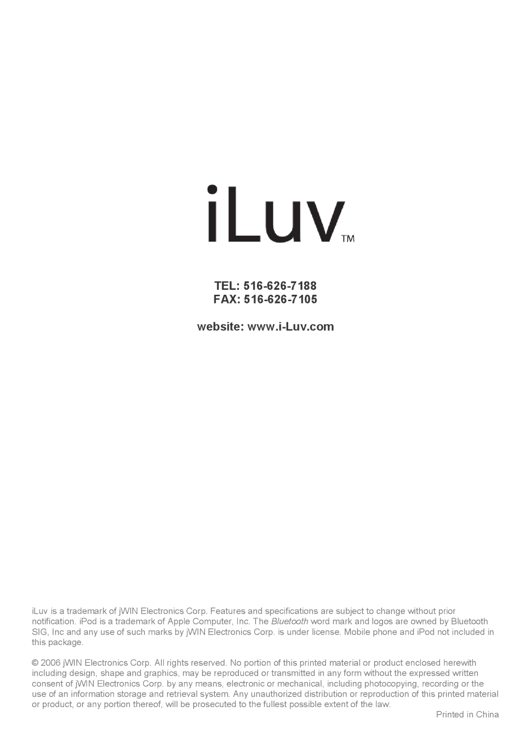 Iluv i202 instruction manual Tel Fax 