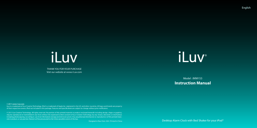 Iluv IMM153 instruction manual Thank YOU for Your Purchase 