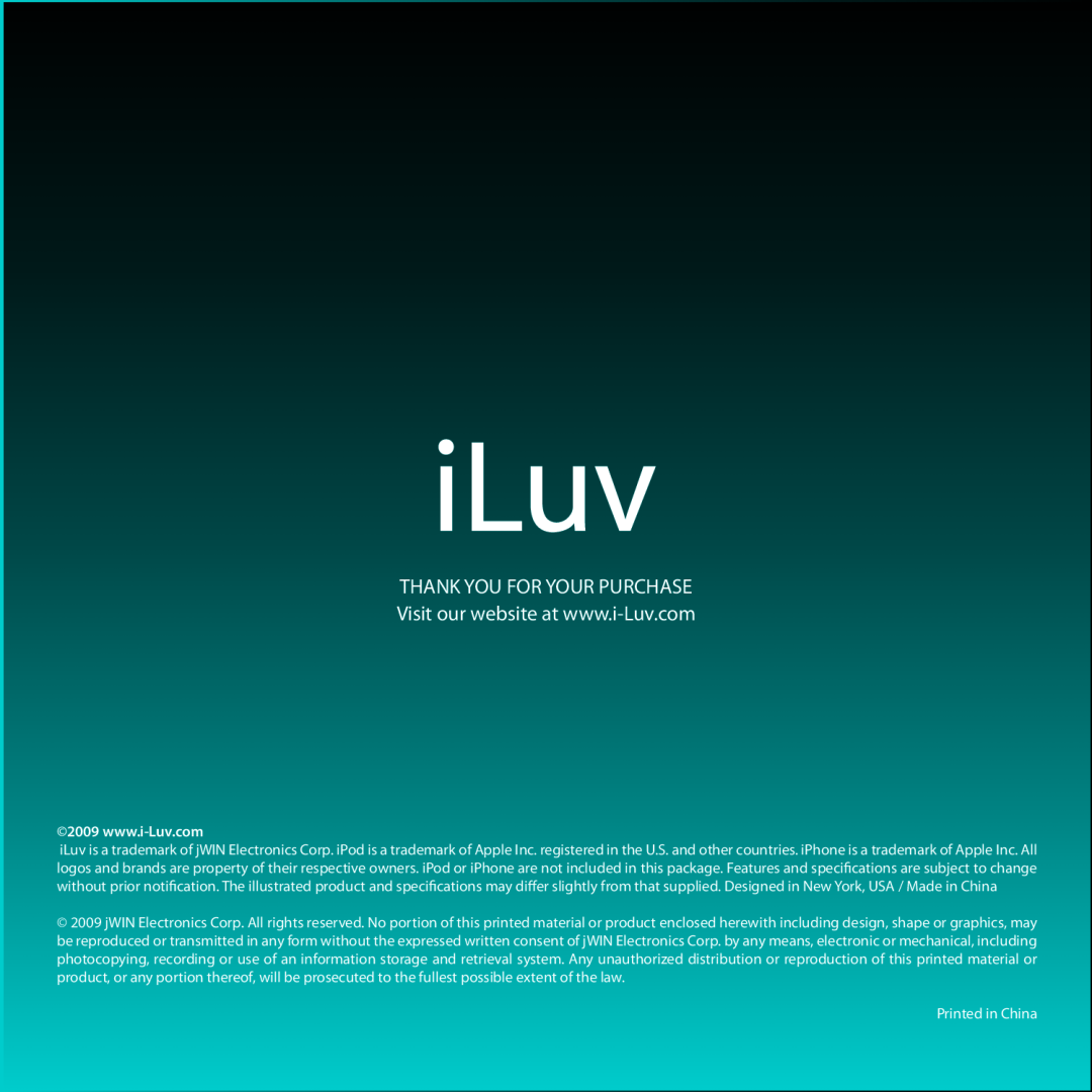 Iluv IMM173 instruction manual Thank You For Your Purchase 