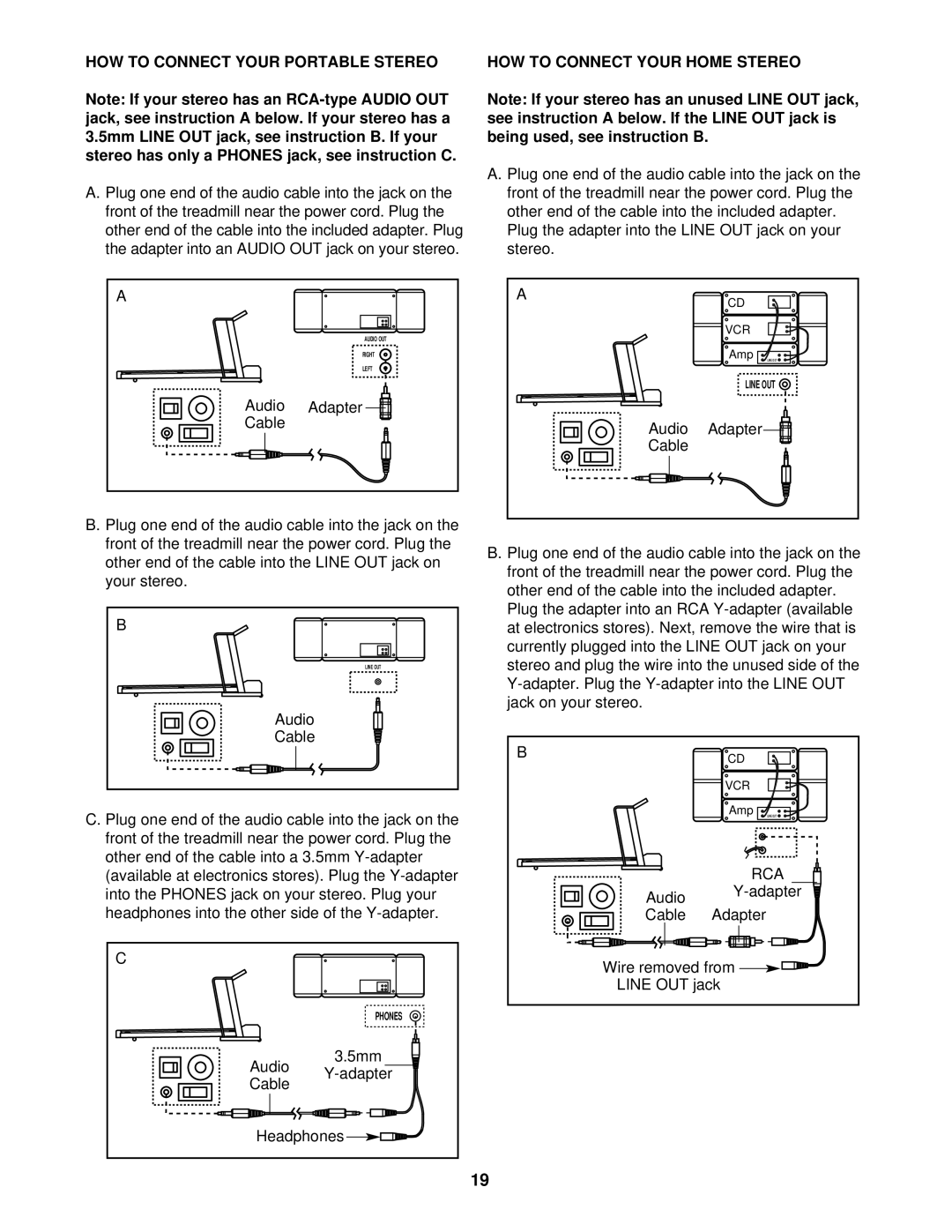 Image 10.8QL user manual HOW to Connect Your Portable Stereo, HOW to Connect Your Home Stereo 