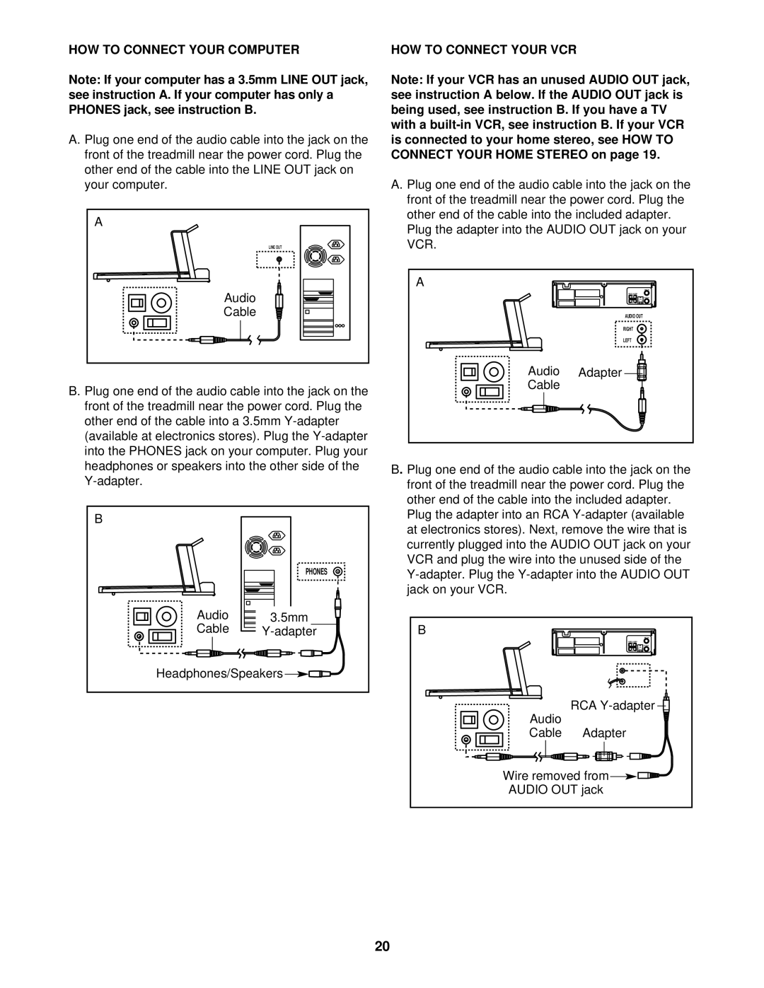 Image 10.8QL user manual HOW to Connect Your Computer, HOW to Connect Your VCR, Audio Adapter Cable 