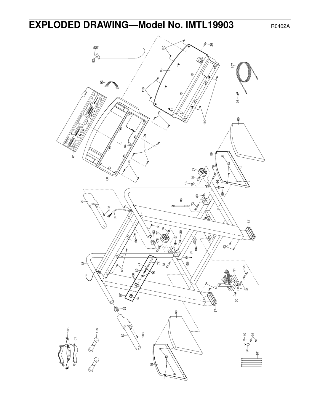 Image 10.8QL user manual Exploded DRAWING-Model No. IMTL19903 