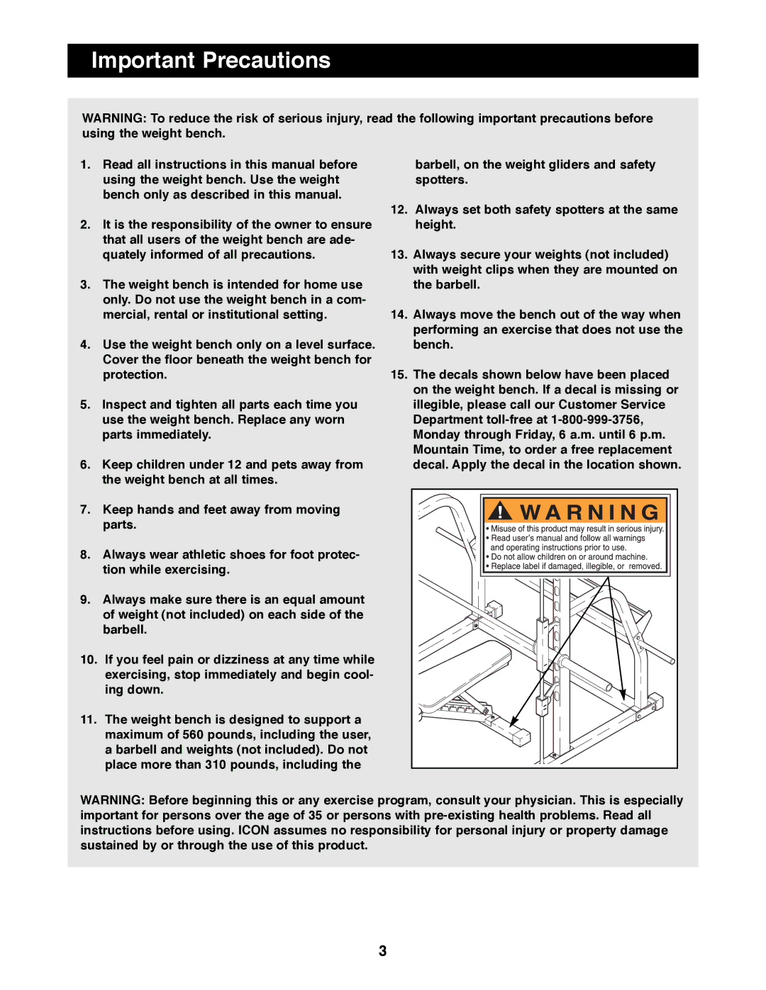 Image 4.8 manual Important Precautions 