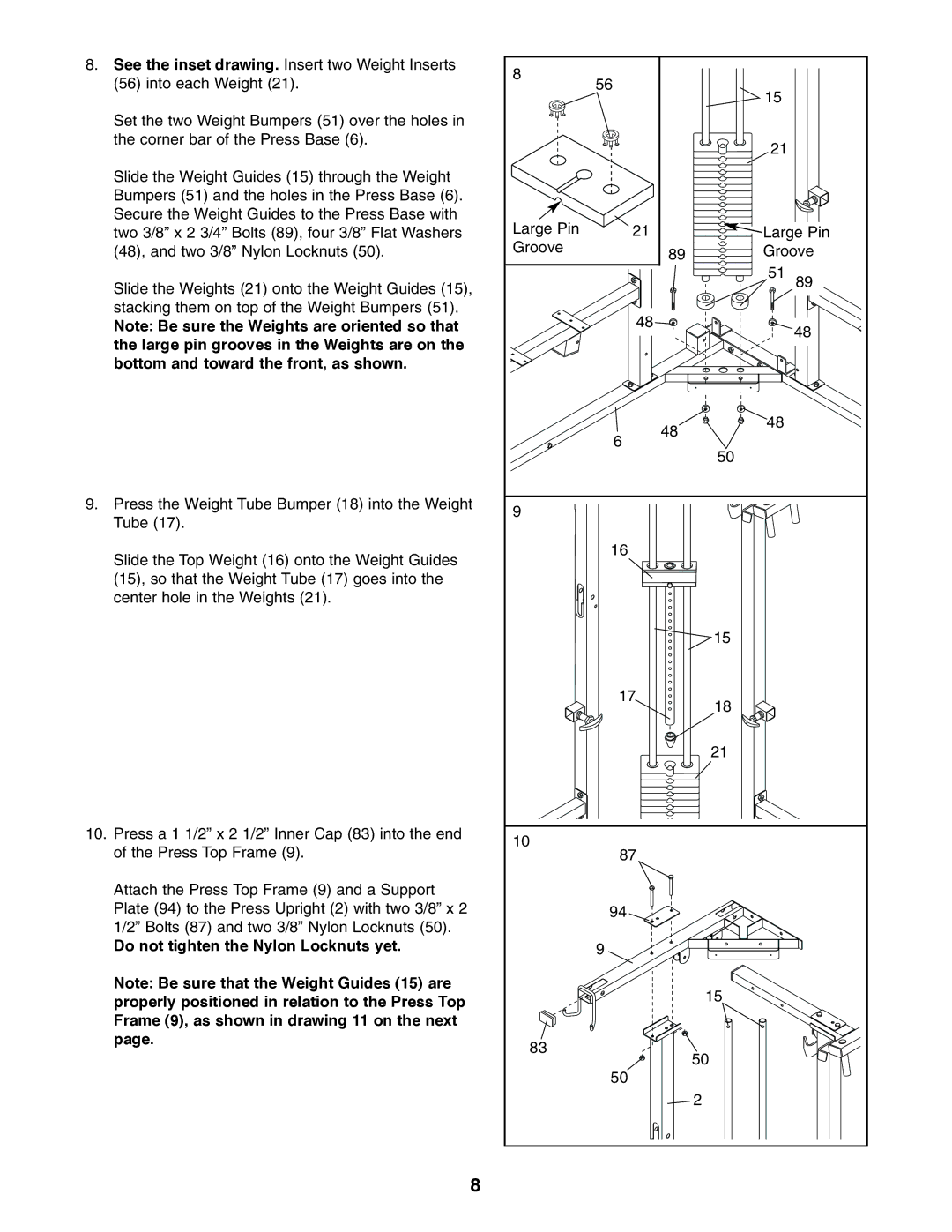 Image 8.0 user manual Large Pin Groove 