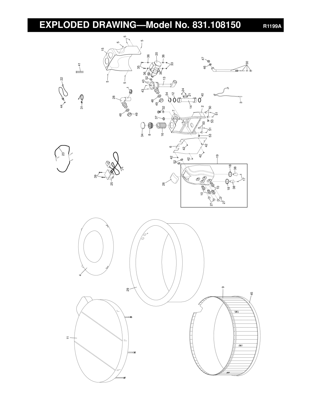 Image user manual 831.108150, DRAWING-Model, R1199A, Exploded 