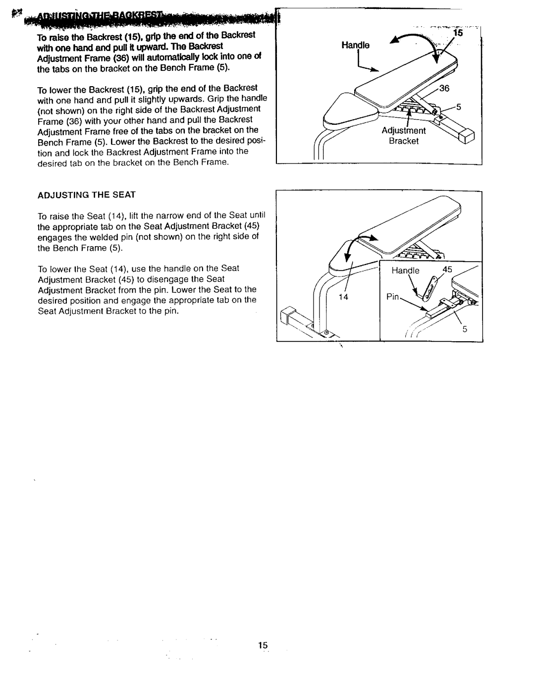 Image 831.1597 user manual Handle 