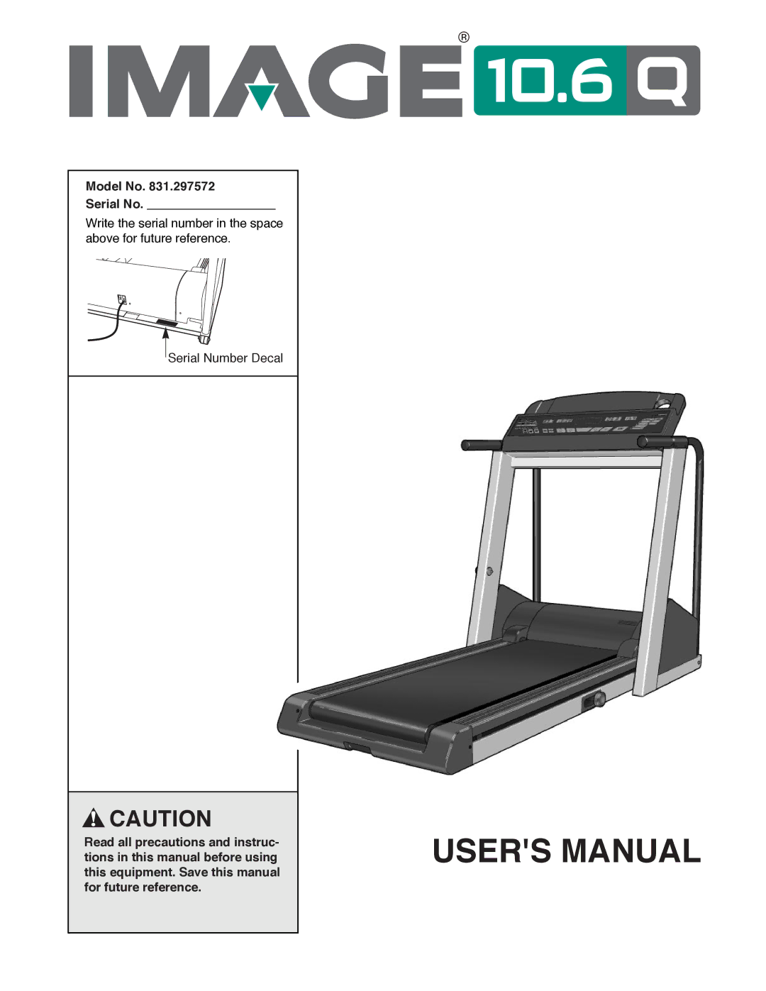 Image 831.297572 user manual Model No Serial No 