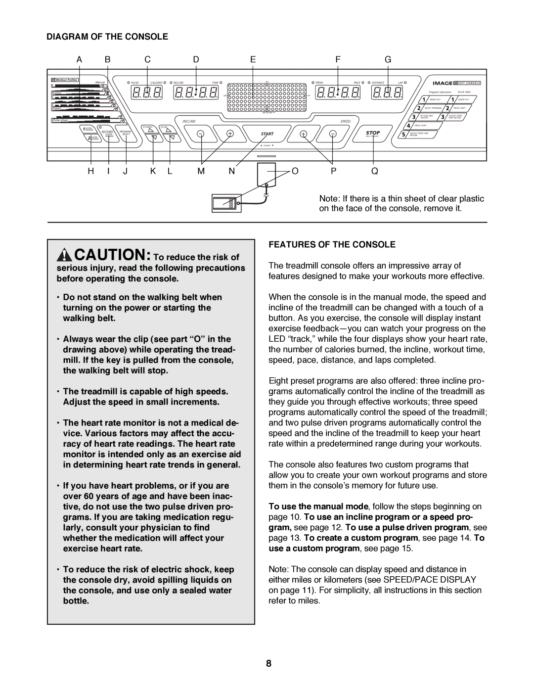 Image 831.297572 user manual Diagram of the Console, Features of the Console 