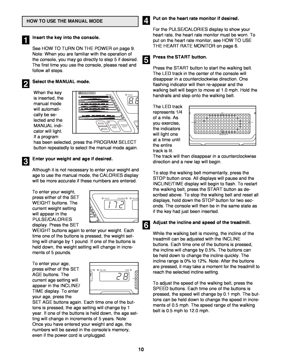 Image 831.297572 user manual HOW TO USE THE MANUAL MODE 1 Insert the key into the console, Select the MANUAL mode 