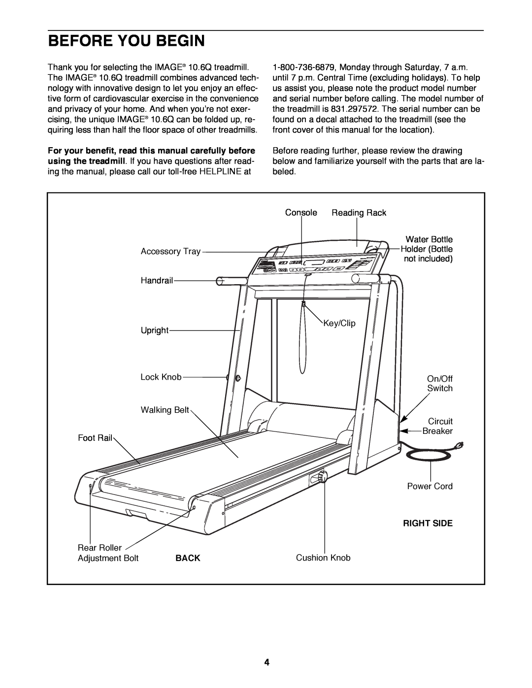Image 831.297572 user manual Before You Begin, Right Side, Back 