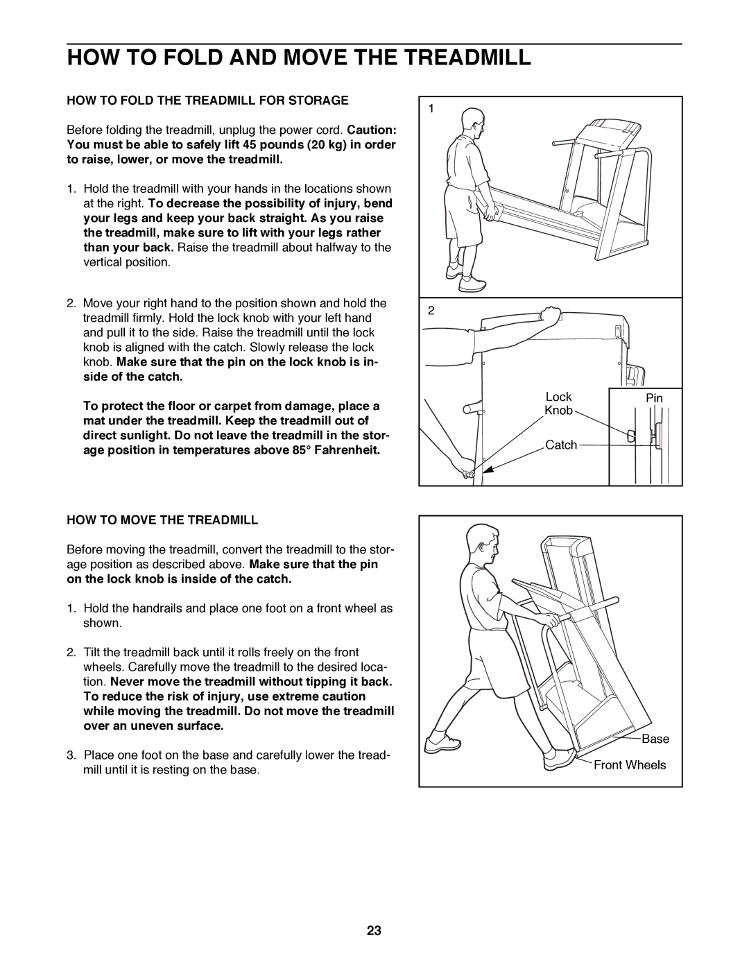 Image 831.299351 HOW to Fold and Move the Treadmill, HOW to Fold the Treadmill for Storage, HOW to Move the Treadmill 