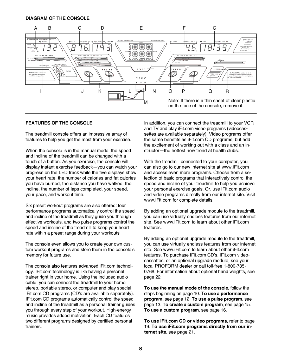 Image 831.299351 user manual Diagram of the Console, Features of the Console 