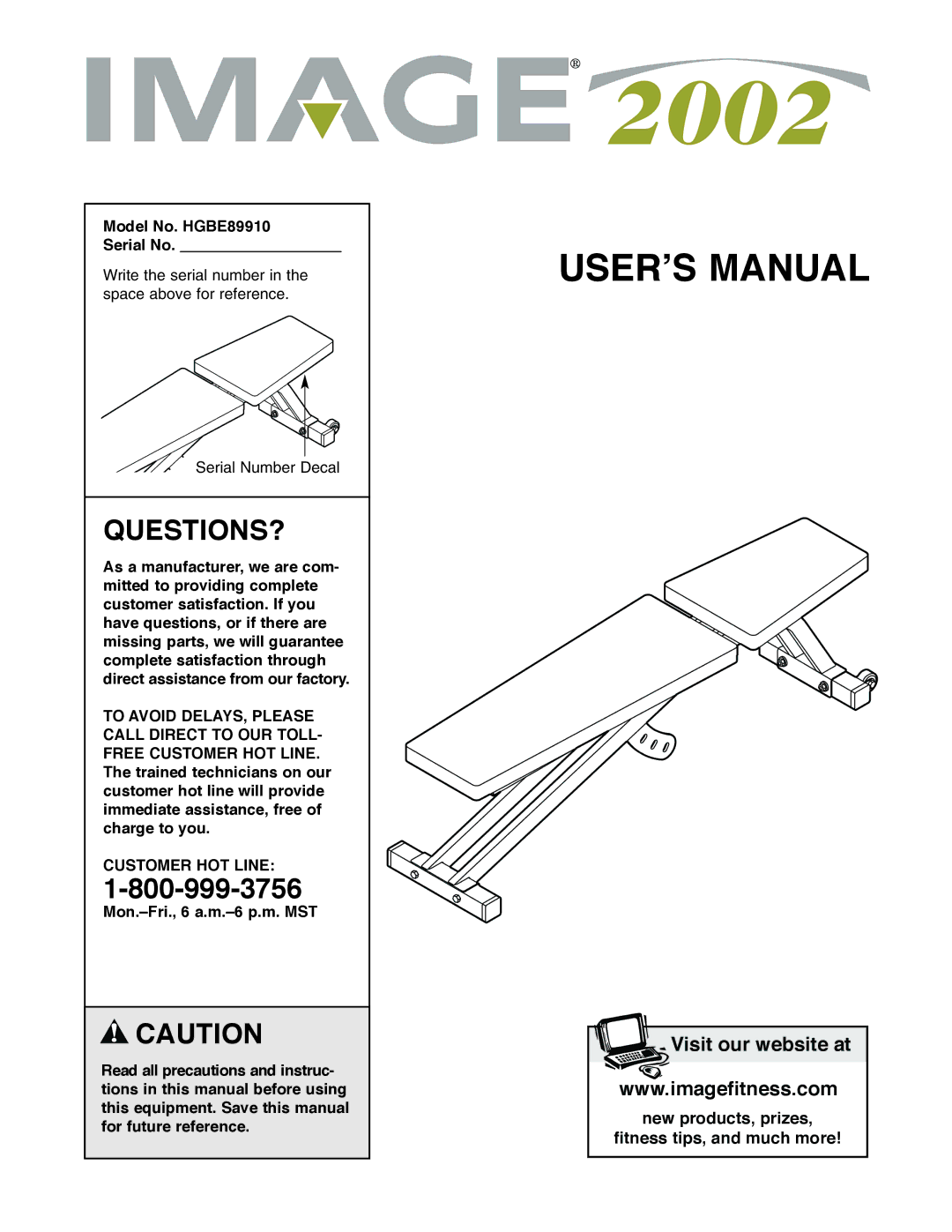 Image HGBE89910f user manual Questions?, Model No. HGBE89910 Serial No, Customer HOT Line 