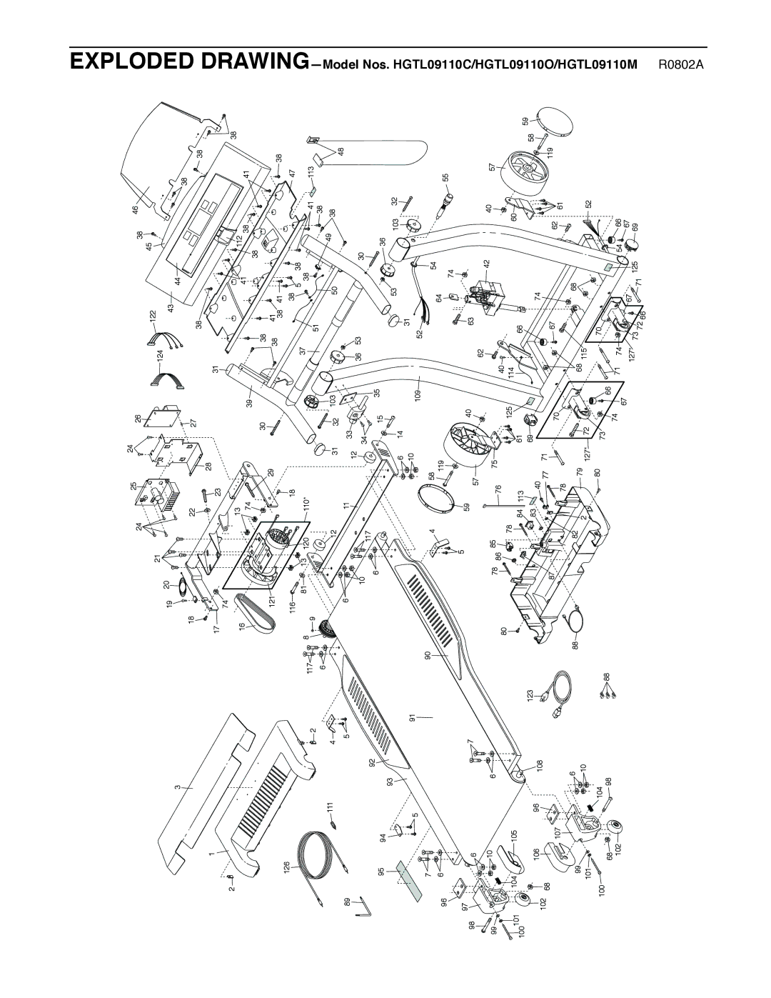 Image HGTL09110O, HGTL09110M, HGTL09110C user manual Exploded DRAWING-Model Nos 