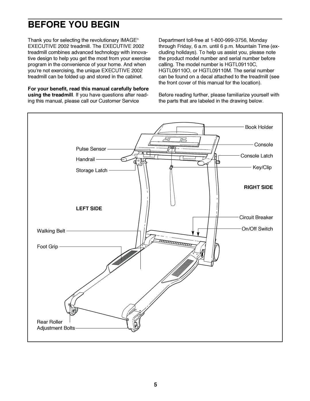 Image HGTL09110C, HGTL09110M, HGTL09110O user manual Before YOU Begin, Right Side, Left Side 