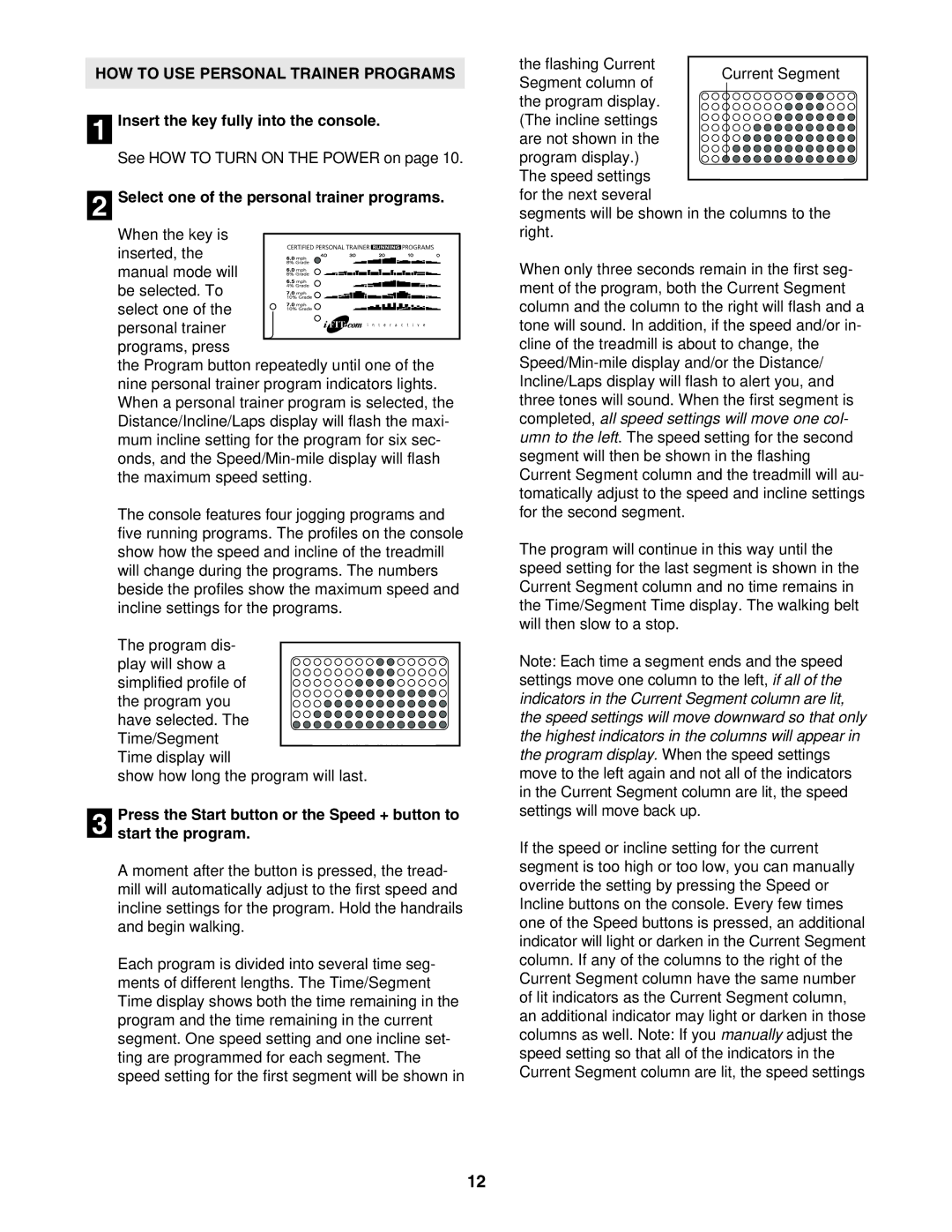 Image HGTL09130N user manual HOW to USE Personal Trainer Programs, Select one of the personal trainer programs 