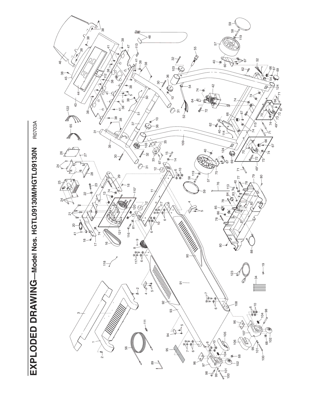 Image user manual Exploded DRAWING-Model Nos. HGTL09130M/HGTL09130N R0703A 