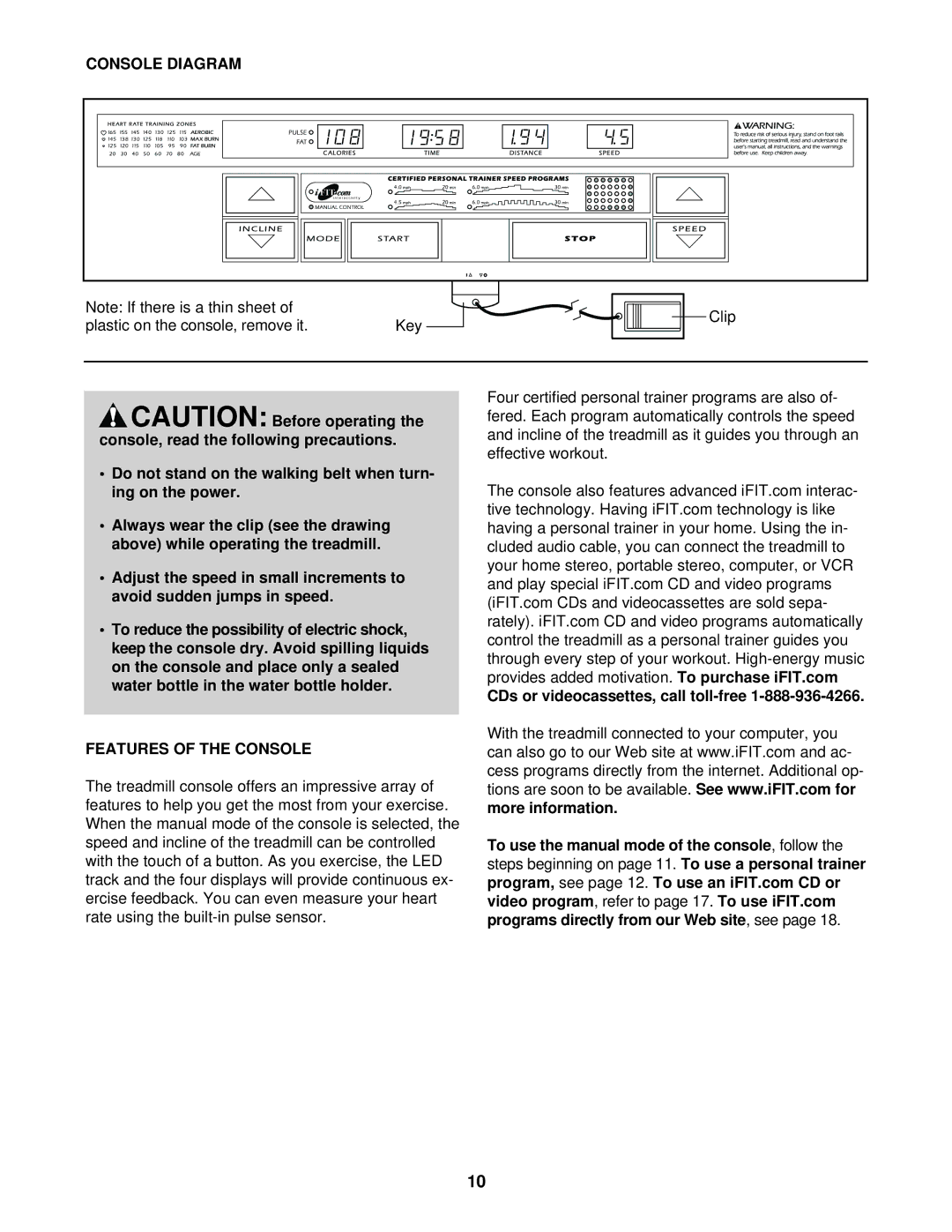 Image ICTL39523 user manual Console Diagram, Features of the Console, CDs or videocassettes, call toll-free 