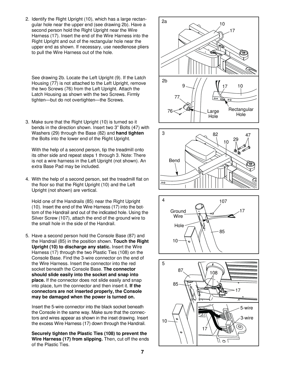 Image ICTL39523 user manual Large Rectangular Hole Bend 107 Ground Wire 108 