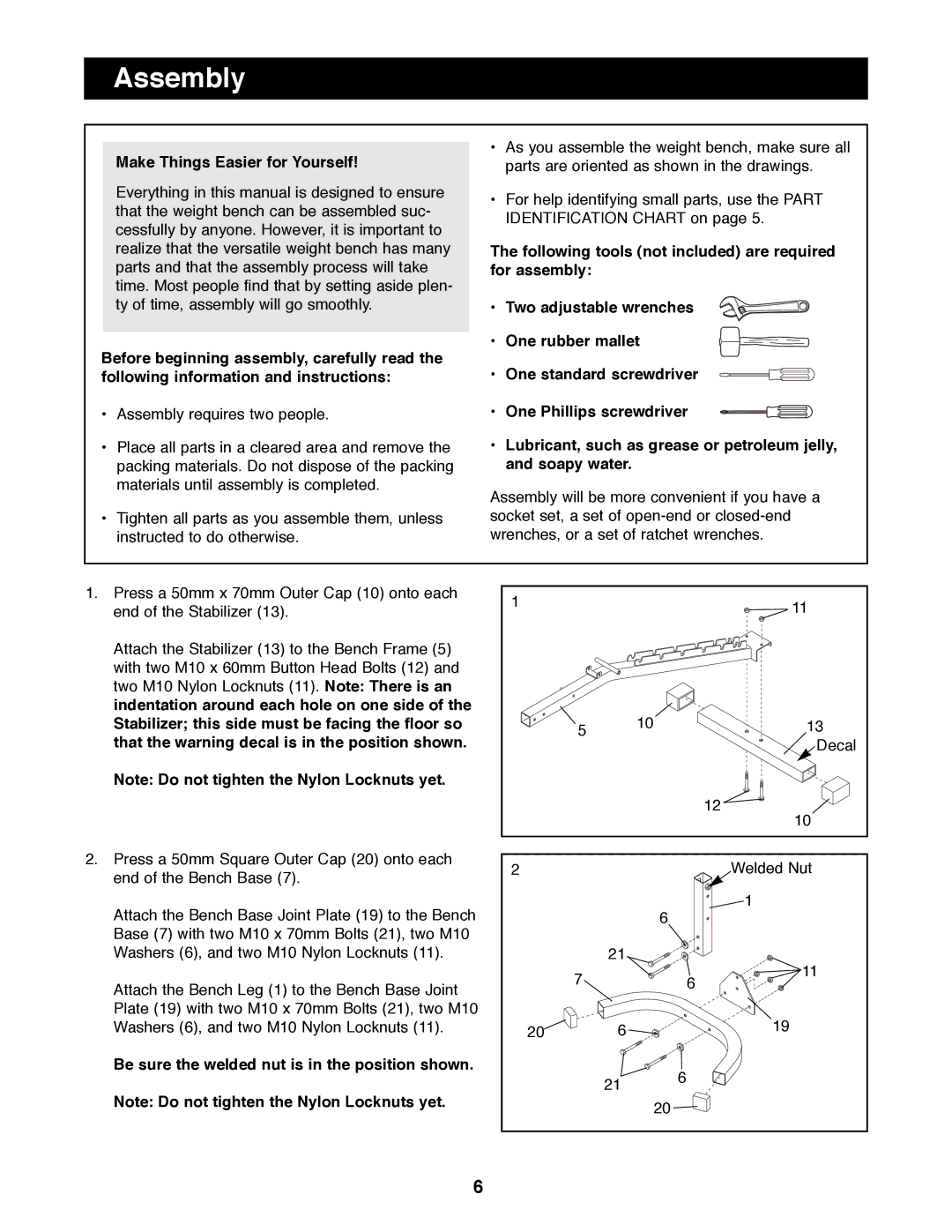 Image IMBE12500 manual Assembly, Make Things Easier for Yourself 