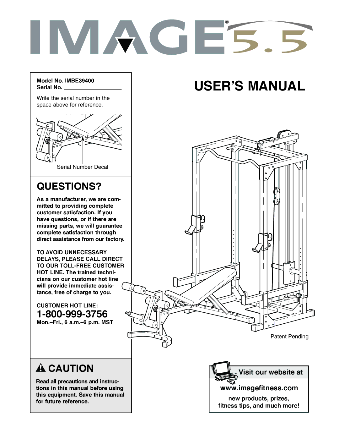 Image user manual Model No. IMBE39400 Serial No, Customer HOT Line 