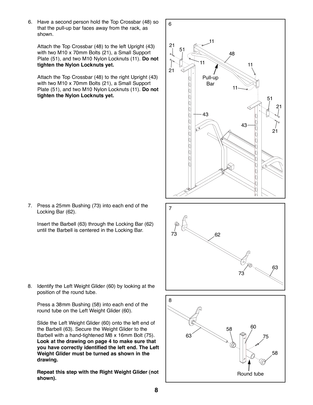 Image IMBE53900 manual Pull-up Bar Round tube 