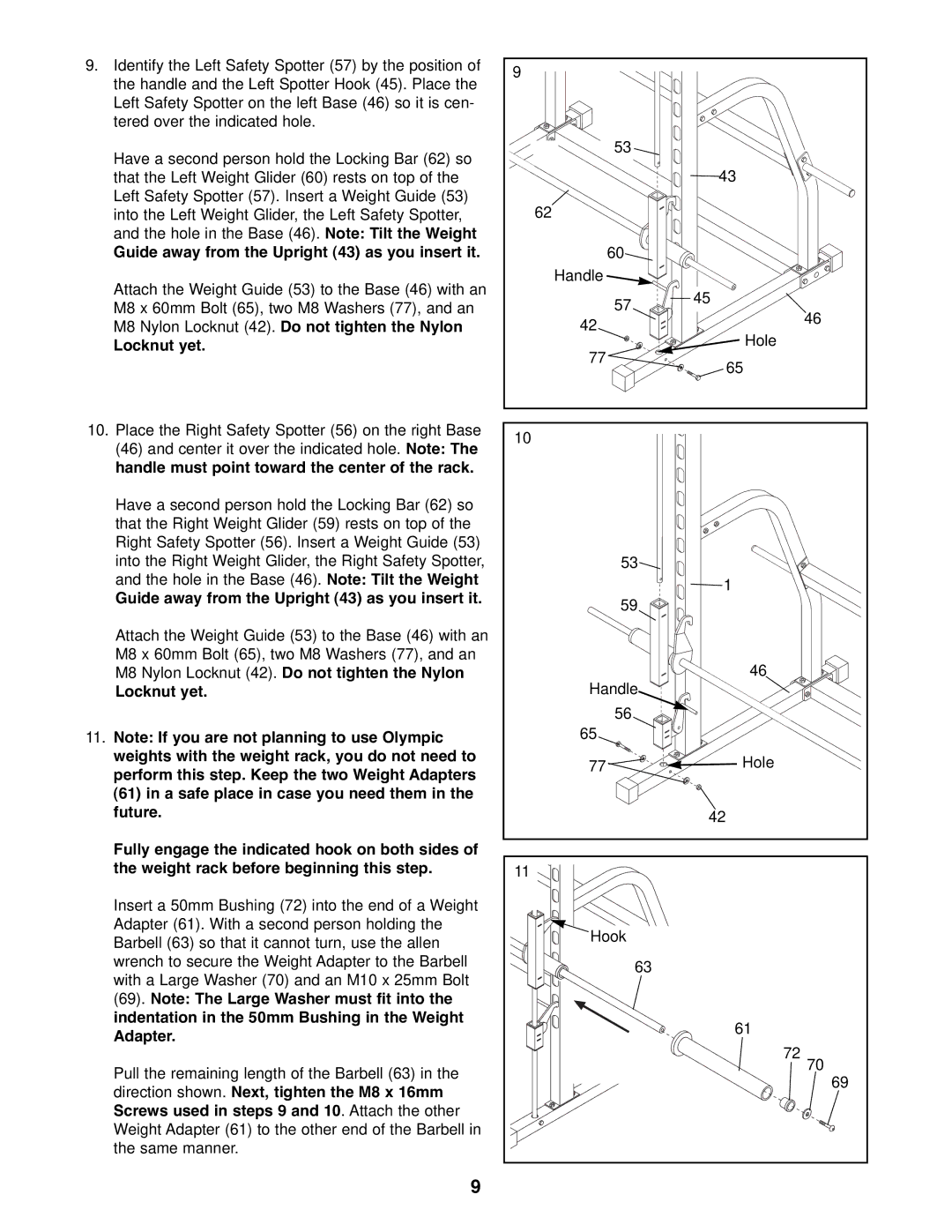 Image IMBE53900 manual Guide away from the Upright 43 as you insert it, Locknut yet 