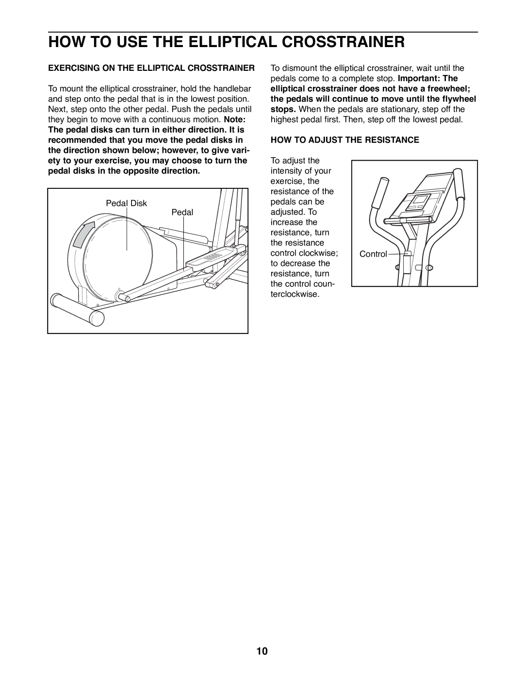 Image IMEL08900 manual HOW to USE the Elliptical Crosstrainer, Exercising on the Elliptical Crosstrainer 