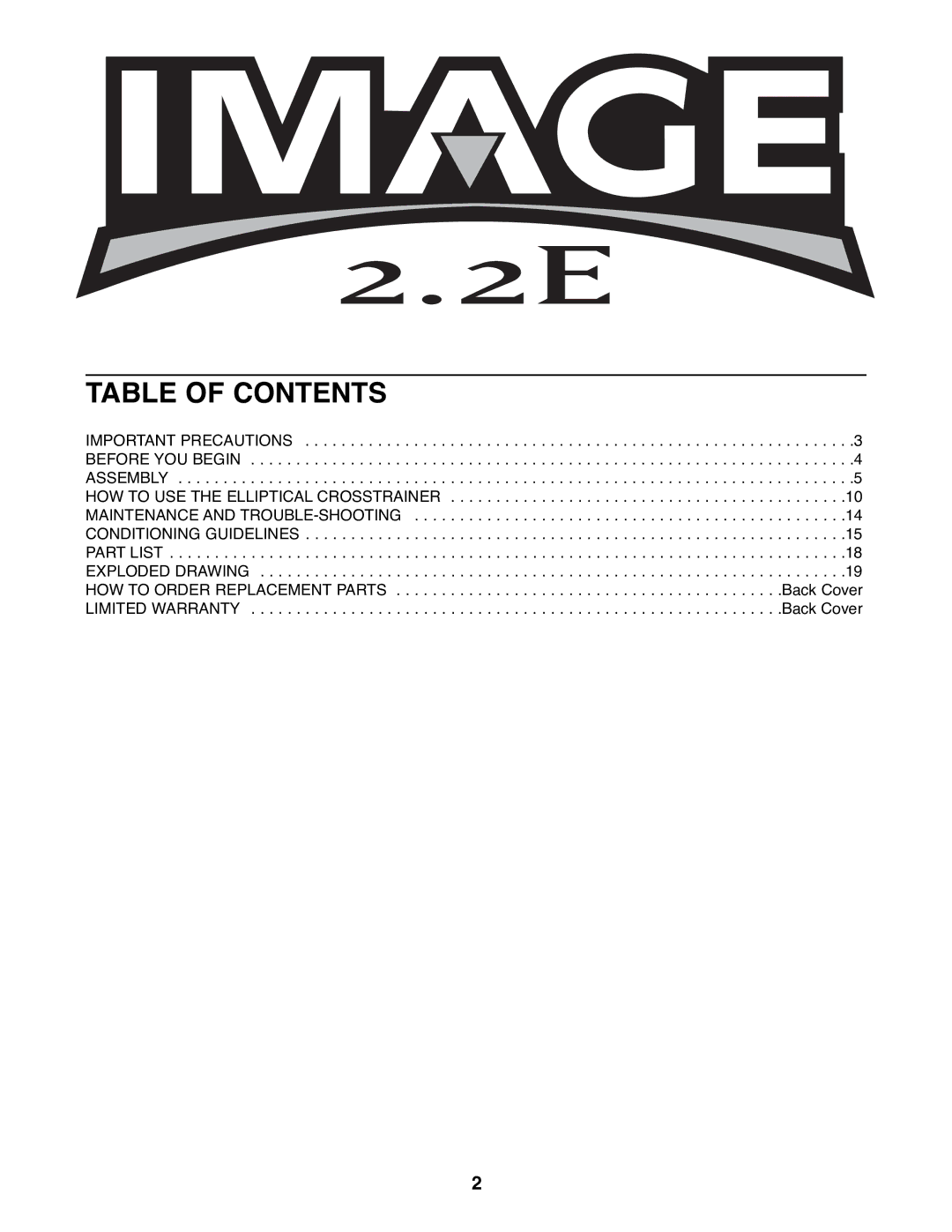 Image IMEL08900 manual Table of Contents 