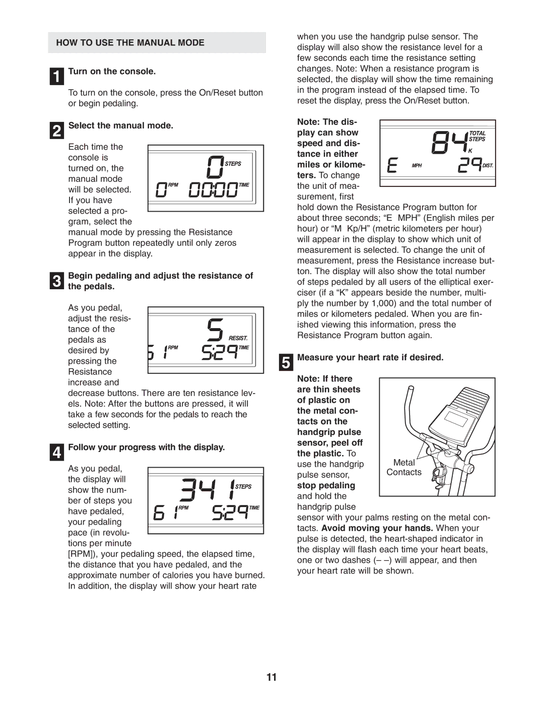 Image IMEL2105.1 user manual HOW to USE the Manual Mode 