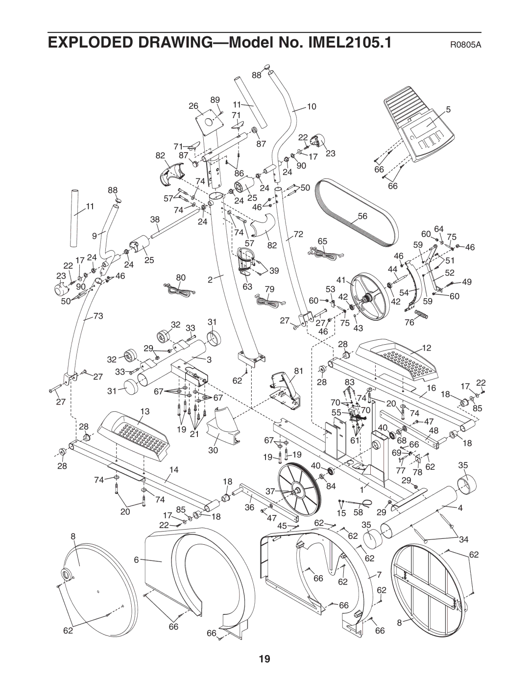 Image user manual Exploded DRAWING-Model No. IMEL2105.1 