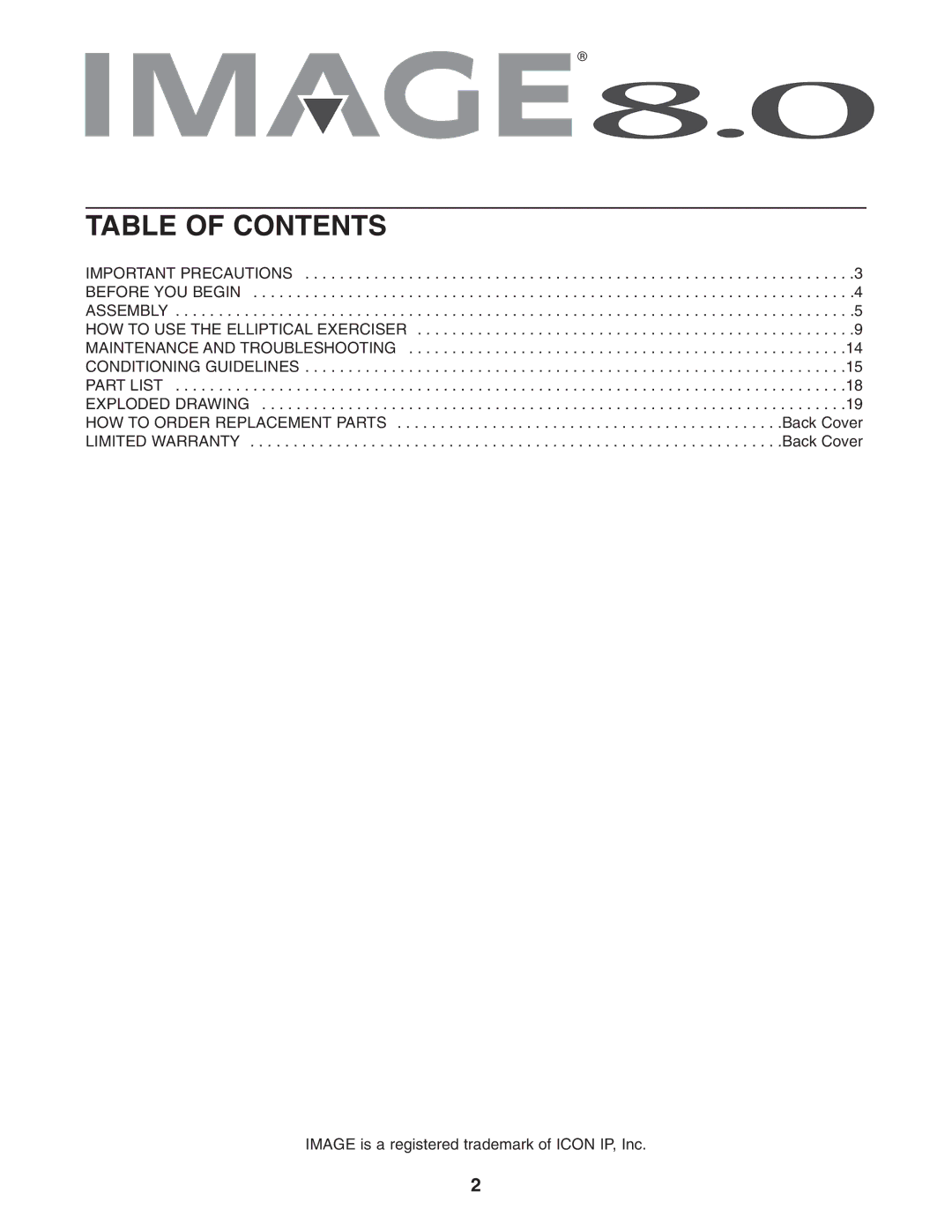 Image IMEL2105.1 user manual Table of Contents 