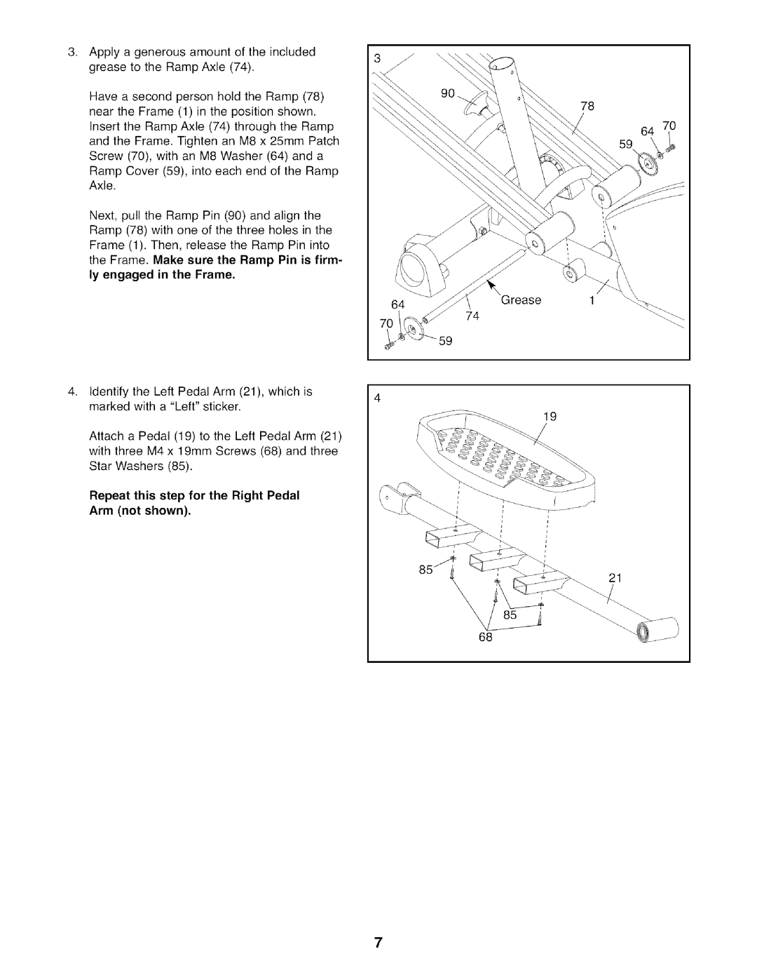 Image IMEL3906.0 user manual Repeat this step for the Right Pedal Arm not shown 