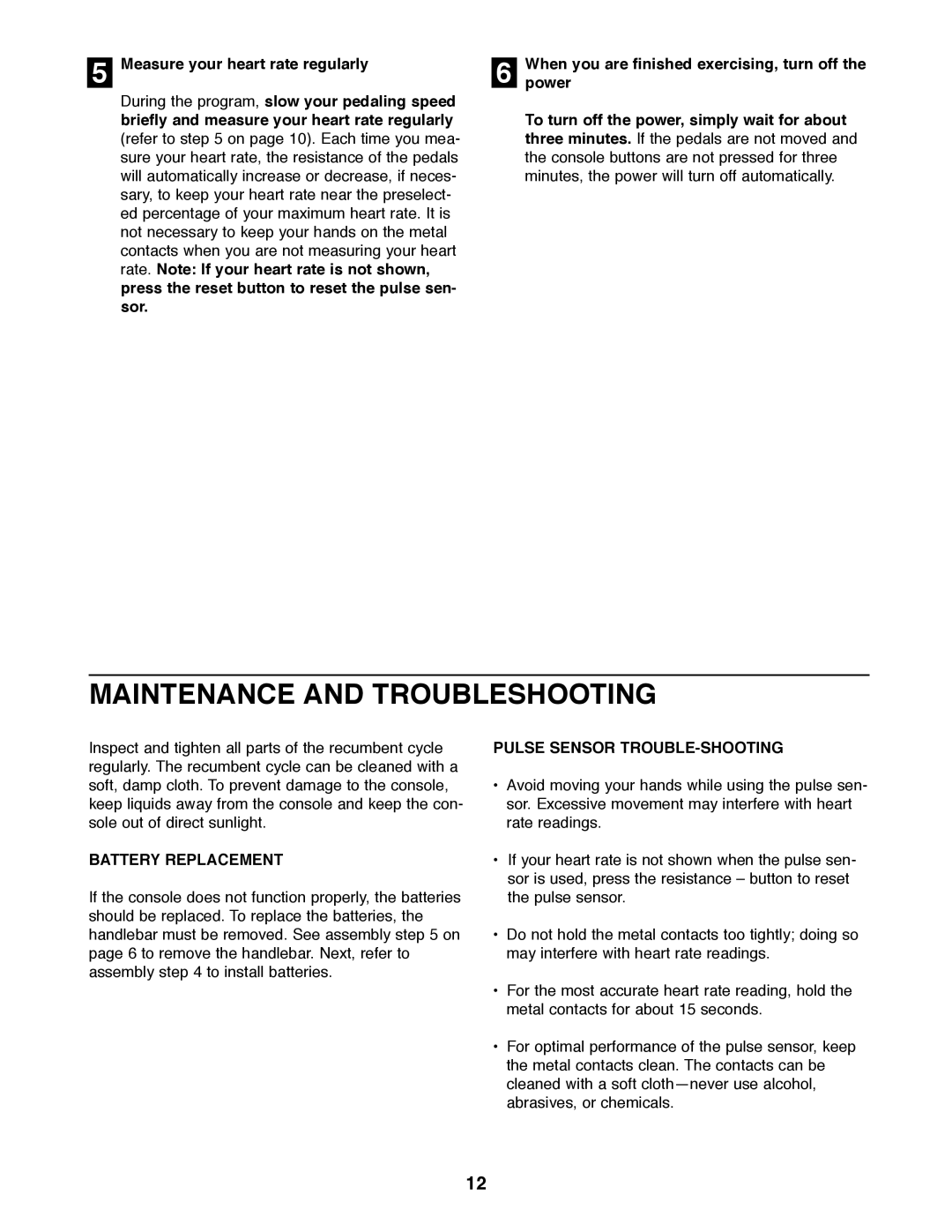 Image IMEX36580 manual Maintenance and Troubleshooting, Measure your heart rate regularly, Battery Replacement 