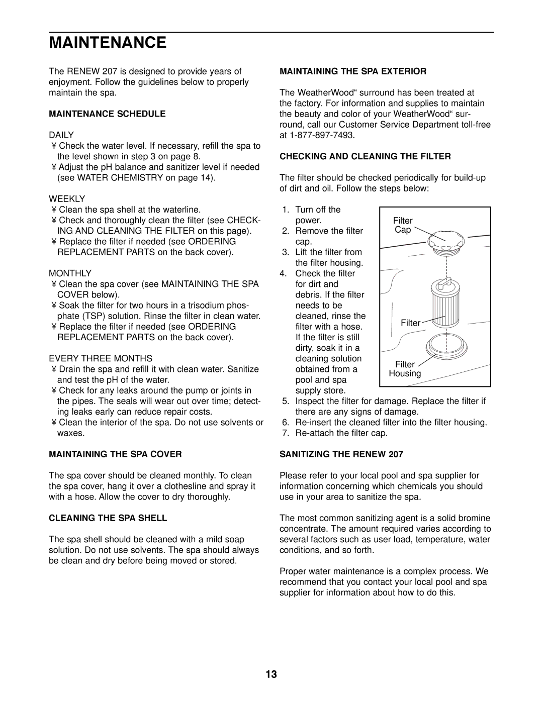 Image IMHS20701 manual Maintenance 