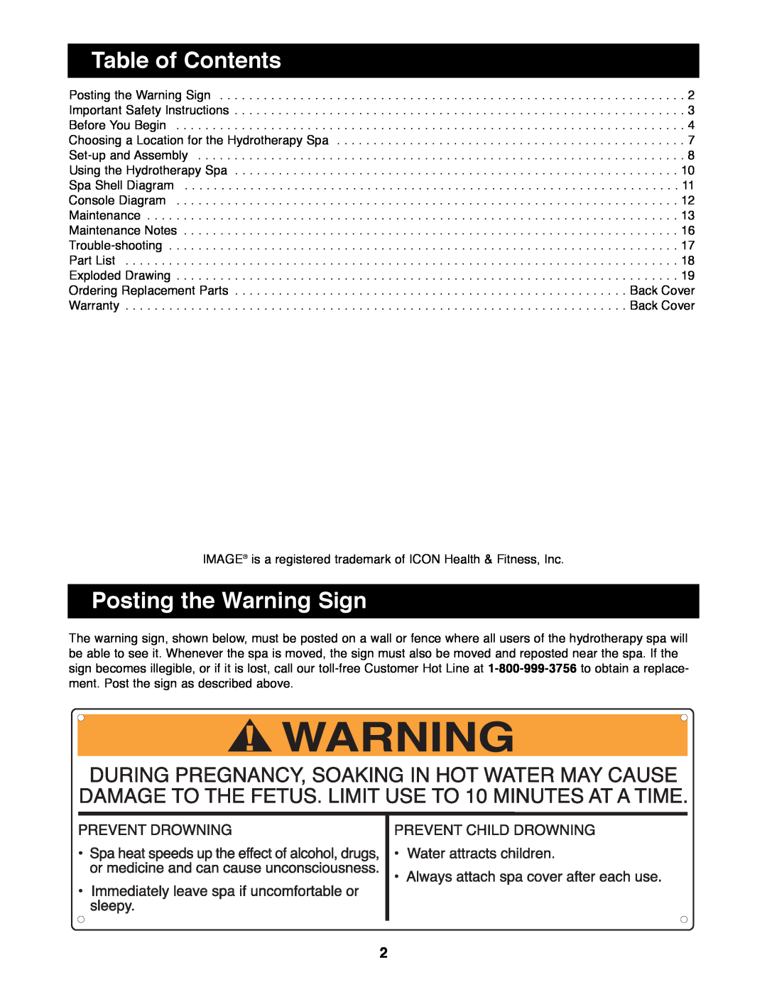 Image IMHS40090 Table of Contents, Posting the Warning Sign, Important Safety Instructions, Before You Begin, Maintenance 