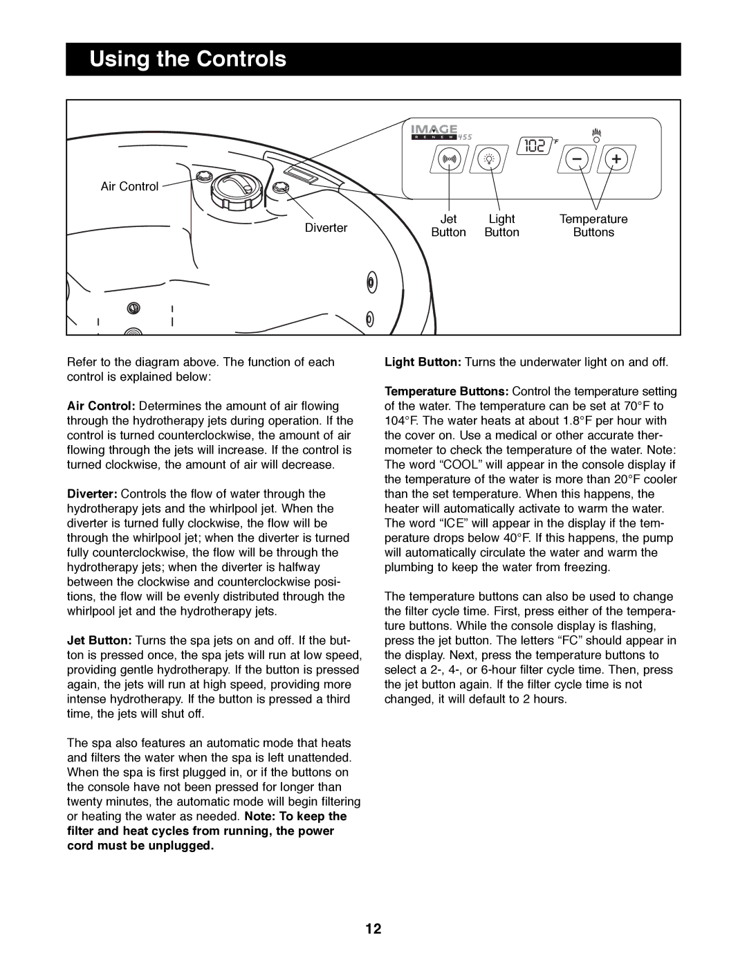 Image IMHS45590 manual Using the Controls 