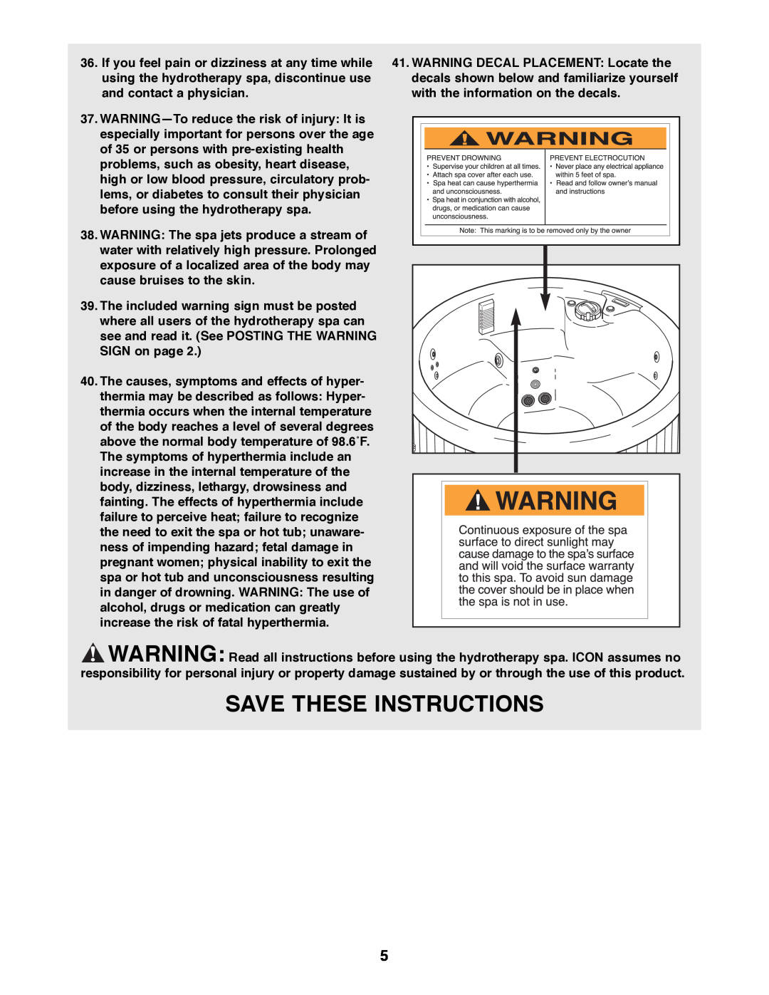 Image IMHS45590 manual Save These Instructions 