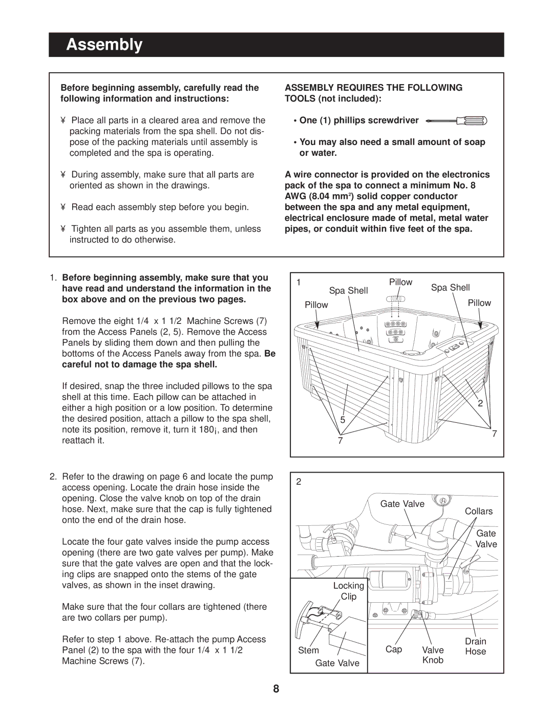 Image IMHS63100 user manual Assembly, Careful not to damage the spa shell 