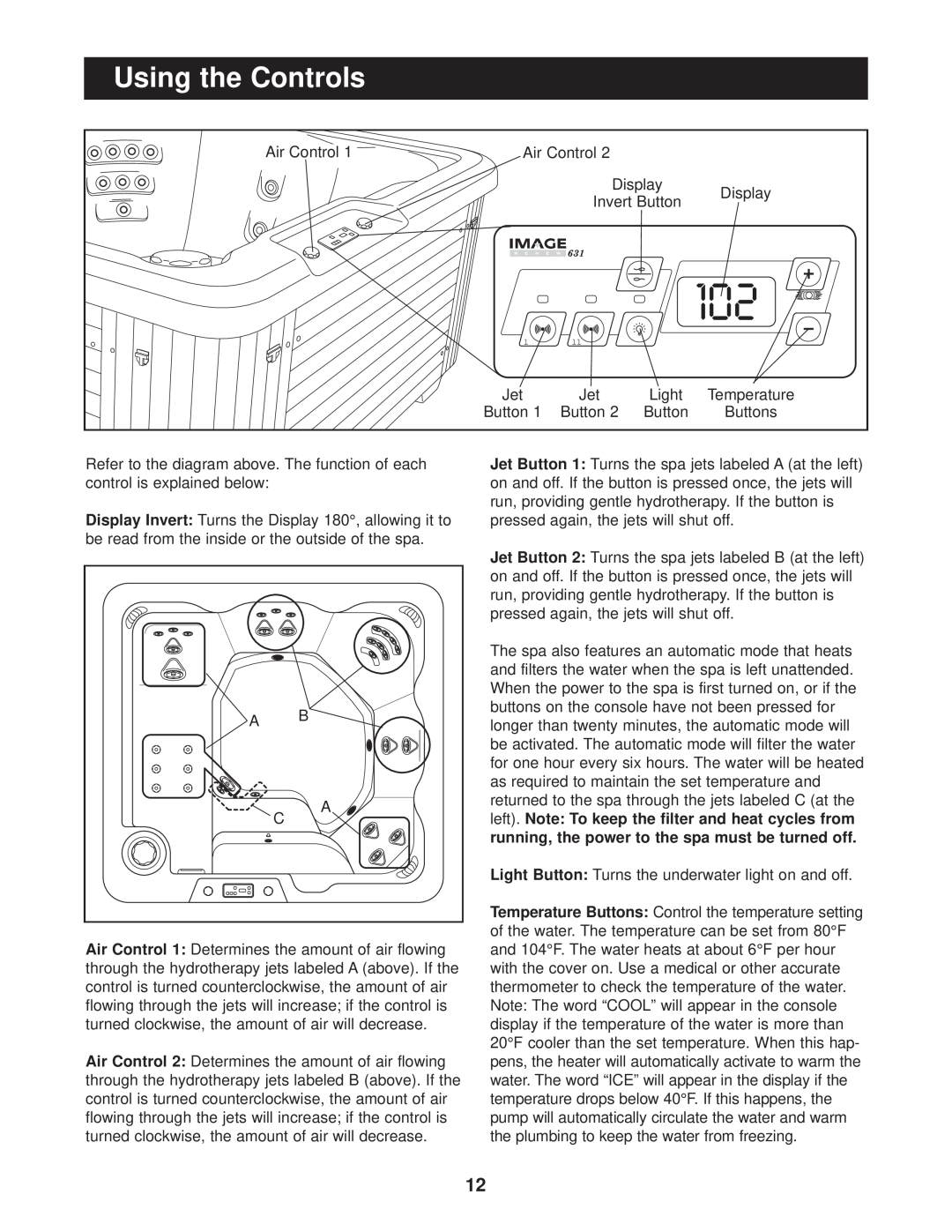 Image IMHS63100 user manual Using the Controls 