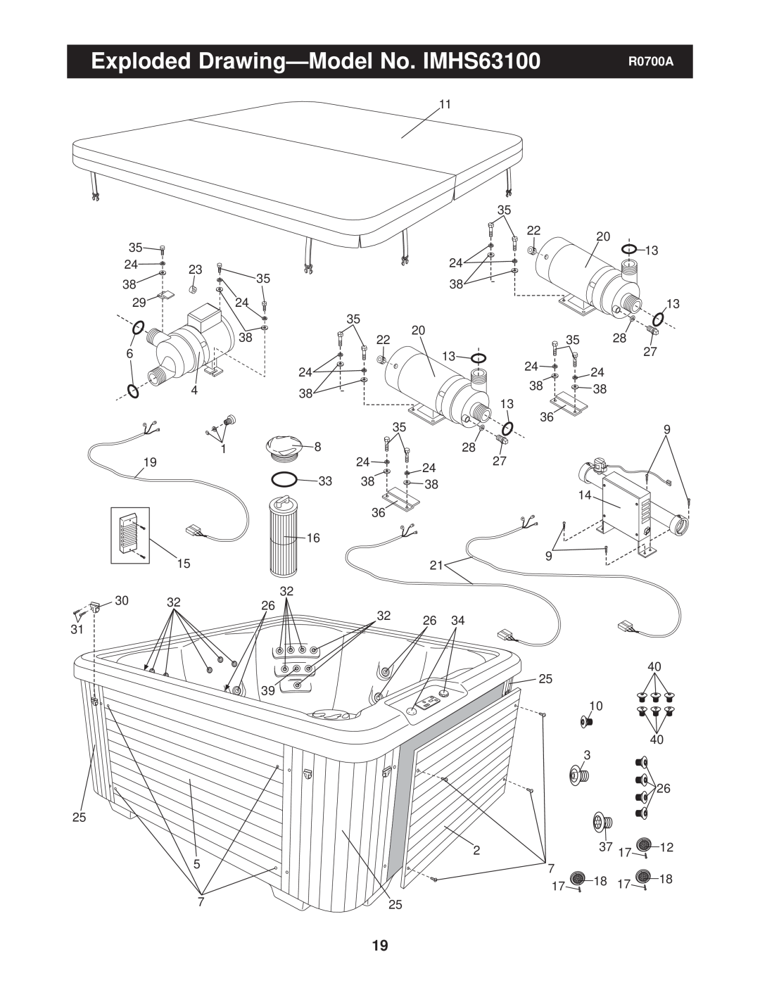 Image user manual Exploded Drawing-Model No. IMHS63100, R0700A 
