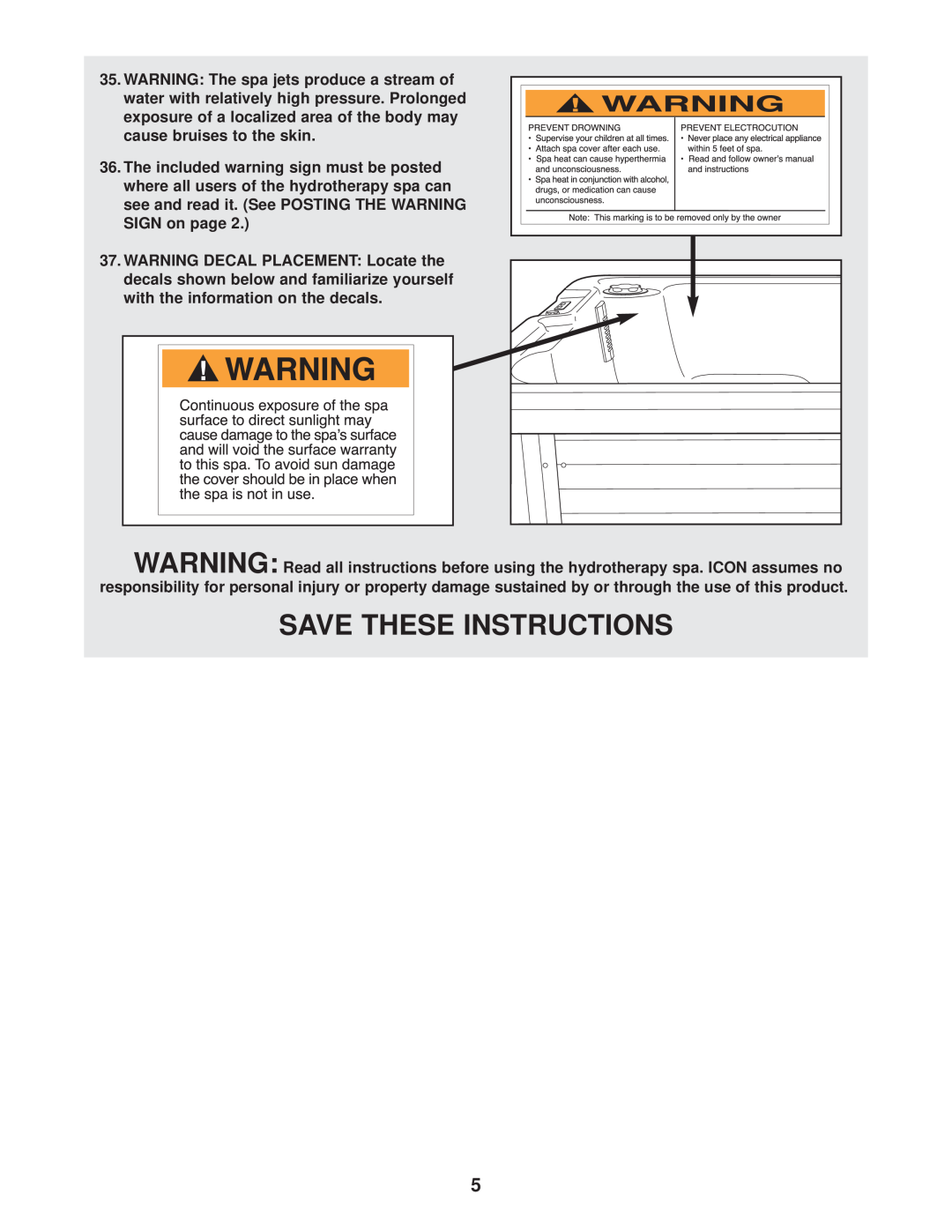 Image IMHS63100 user manual Save These Instructions 