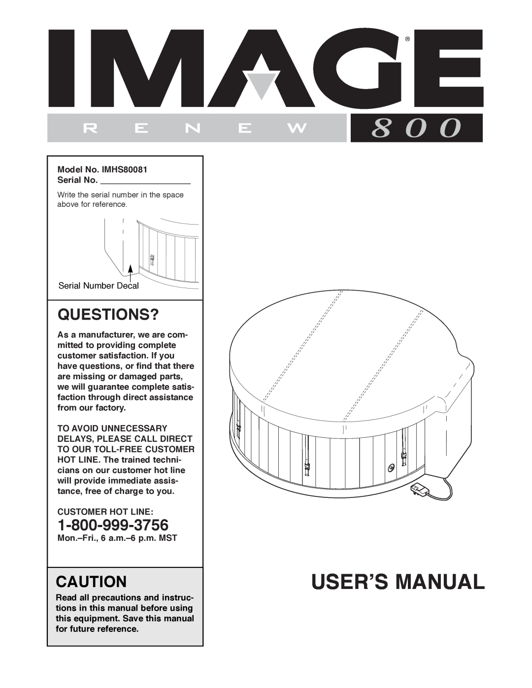 Image IMHS80081 manual Questions?, Userõs Manual 