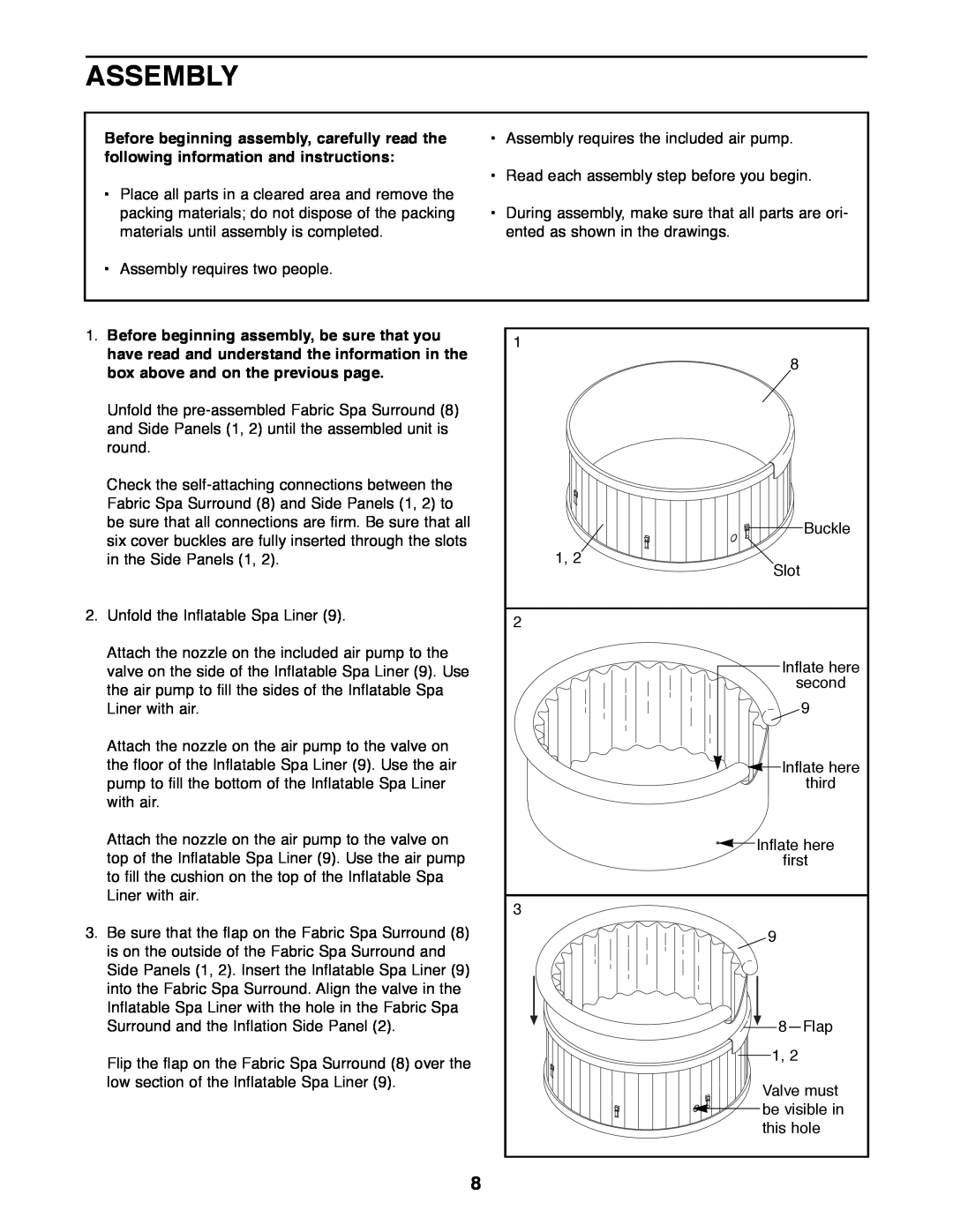 Image IMHS80081 manual Assembly, Before beginning assembly, carefully read the, following information and instructions 