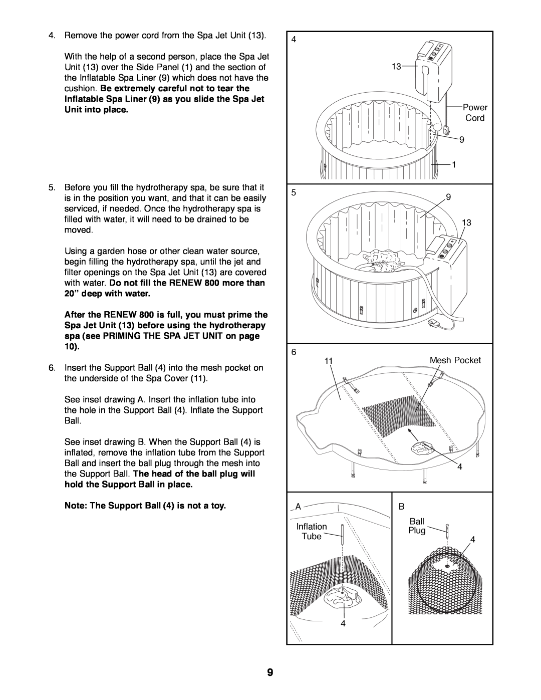 Image IMHS80081 manual Note The Support Ball 4 is not a toy 