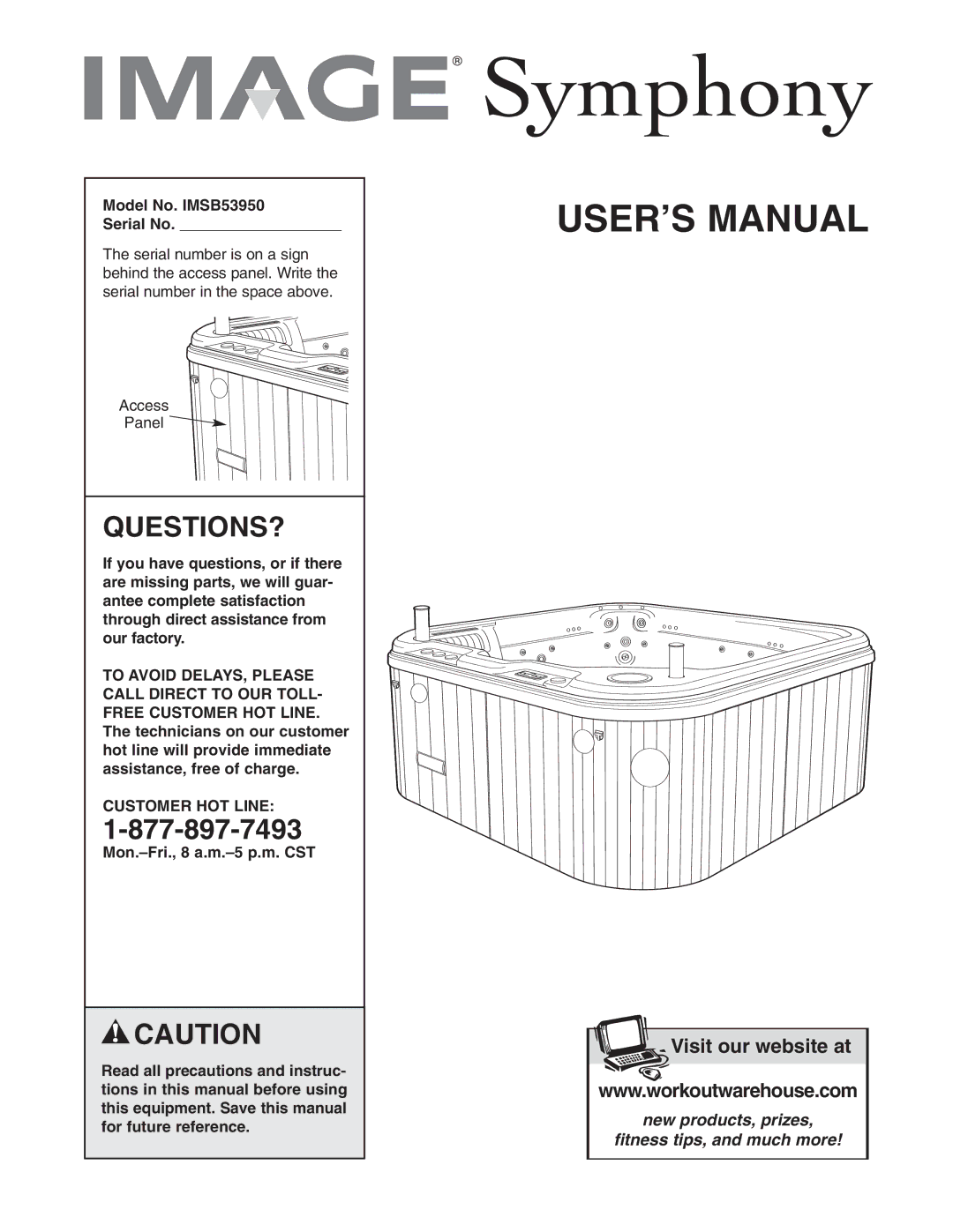 Image user manual Model No. IMSB53950 Serial No, Customer HOT Line 